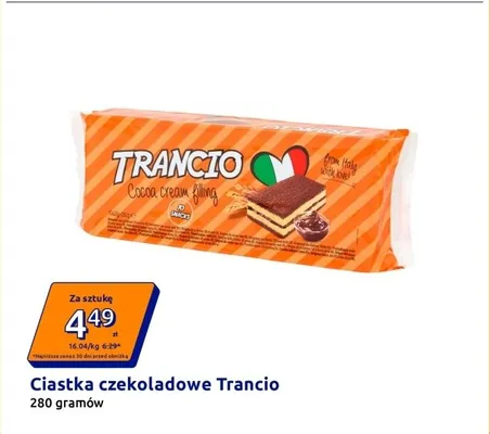 Ciastka czekoladowe Trancio promocja w Action