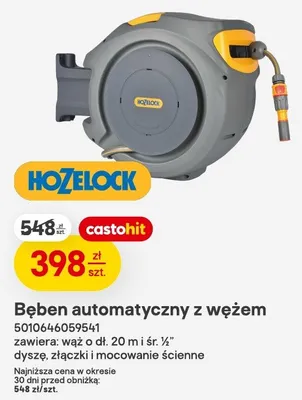 Bęben automatyczny z wężem Hozelock dł. 20m śr. 1/2 zawiera dyszę złączki i mocowanie ścienne promocja w Castorama