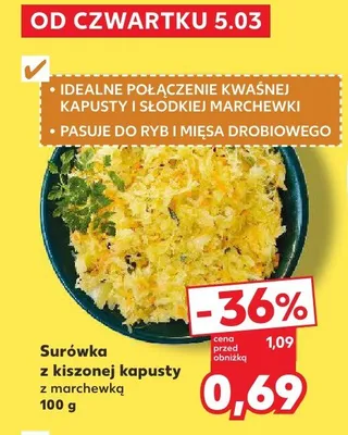 Surówka z kiszonej kapusty z marchewką promocja w Kaufland