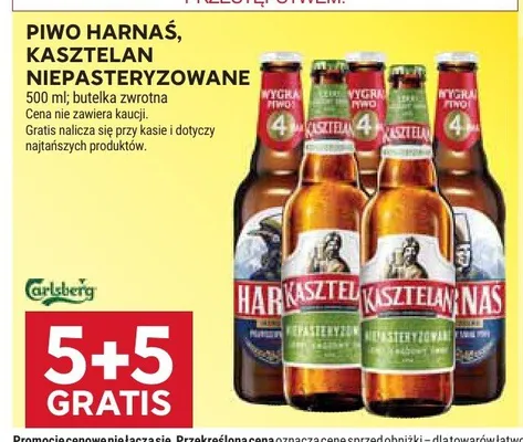 Piwo Kasztelan Niepasteryzowane promocja w Stokrotka