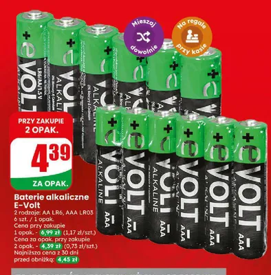 Baterie alkaliczne E-Volt AA LR6 promocja w Dino