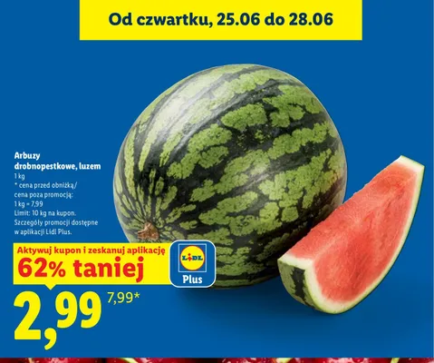 Arbuz drobnopestkowy luzem promocja w Lidl