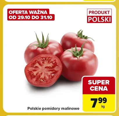 Polskie pomidory malinowe promocja w Carrefour Express