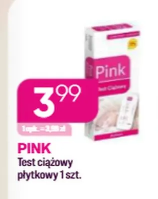 Test ciążowy płytkowy Pink promocja w Drogerie Koliber