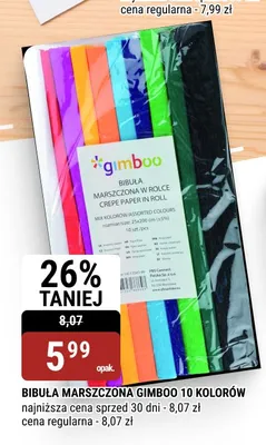 Bibuła marszczona Gimboo 10 kolorów promocja w bi1