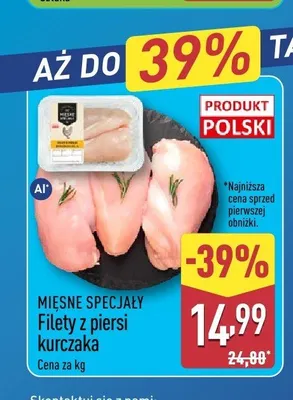 Filety z piersi kurczaka Mięsne Specjały promocja w Aldi