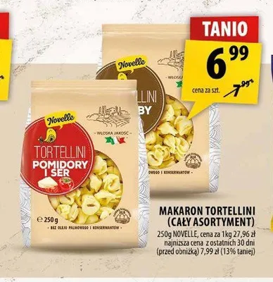 Makaron tortellini z serem Novelle promocja w Arhelan