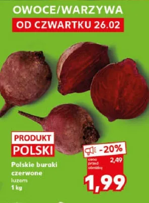 Buraki czerwone luzem Kaufland promocja w Kaufland