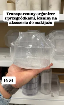 Transparentny organizer z przegródkami na akcesoria do makijażu promocja w Pepco