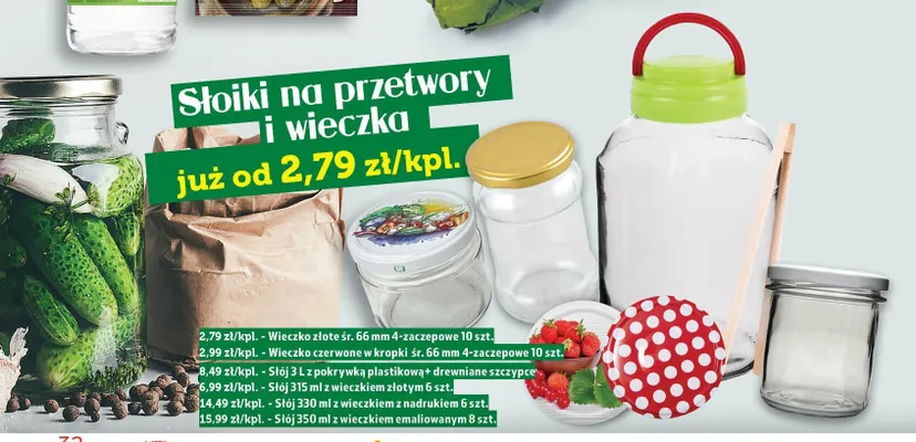 Wieczko czerwone w kropki śr. 66 mm 4-zaczepowe 10-pak promocja w TOPAZ