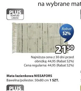 Mata łazienkowa NISSAFORS bawełna/poliester 50x80cm promocja w Jysk