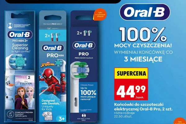 Końcówki do szczoteczki elektrycznej Oral-B Pro Frozen promocja w Biedronka