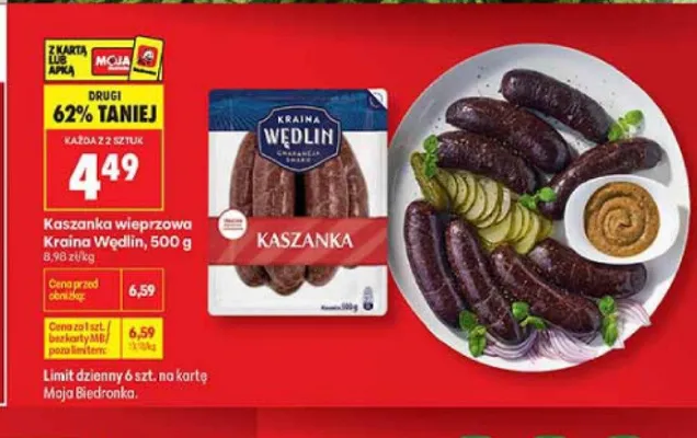 Kaszanka wieprzowa Kraina Wędlin promocja w Biedronka