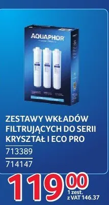 Zestawy wkładów filtrujących Aquaphor do serii Kryształ i ECO PRO promocja w Selgros