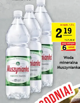 Woda mineralna Muszynianka średnionasycona CO2 promocja w Gram Market
