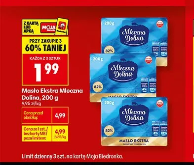 Masło Ekstra Mleczna Dolina promocja w Biedronka