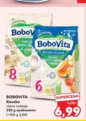 Kaszka mleczno-zbożowa BoboVita 4 owoce promocja w Kaufland