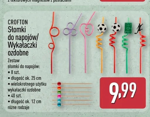 Słomki do napojów / Wykałaczki ozdobne CROFTON promocja w Aldi