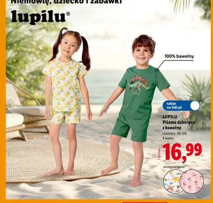 Piżama dziecięca z bawełną Lupilu promocja w Lidl