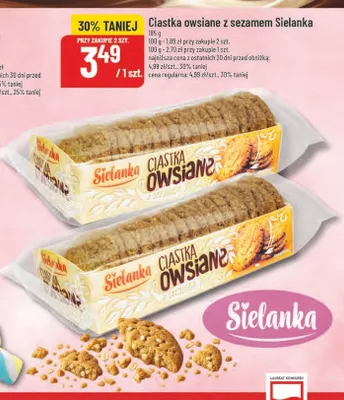 Ciastka owsiane z sezamem Sielanka promocja w POLOmarket