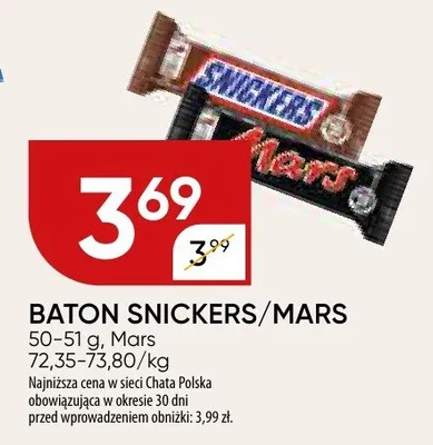Baton Snickers/Mars promocja w Chata Polska