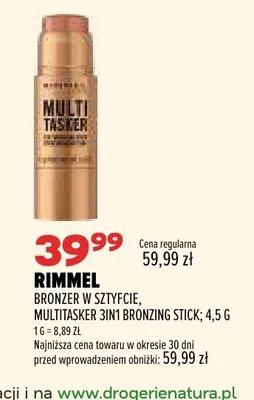 Bronzer w sztyfcie Rimmel Multitasker 3in1 Bronzing Stick promocja w Drogerie Natura