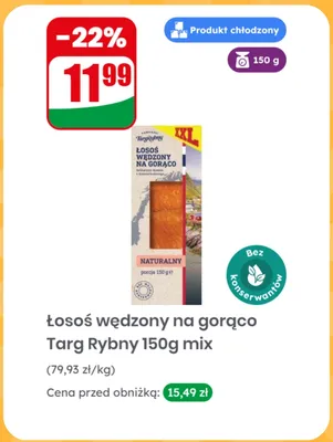 Łosoś wędzony na gorąco Targ Rybny mix promocja w Dino