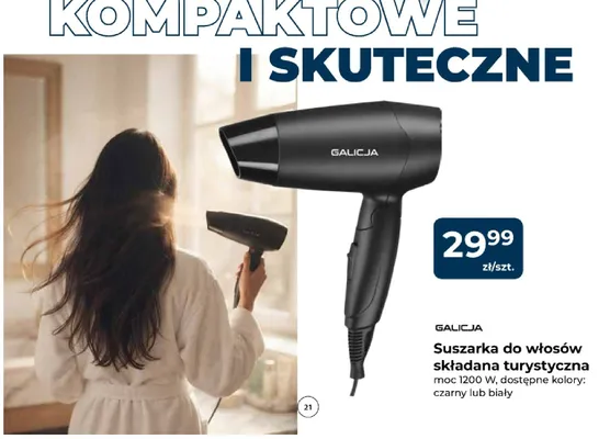 Suszarka do włosów składana turystyczna Galicja promocja w PSB Mrówka