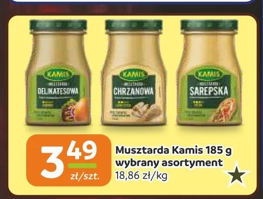 Musztarda Kamis delikatesowa 185g promocja w Społem Częstochowa