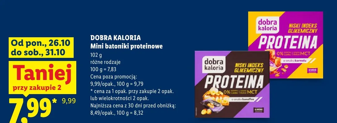 Mini batoniki proteinowe o smaku banoffee Dobra Kaloria promocja w Lidl
