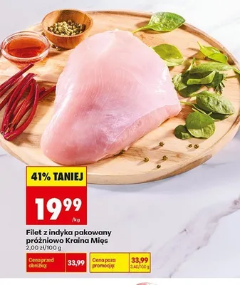 Filet z indyka pakowany próżniowo Kraina Mięs promocja w Biedronka