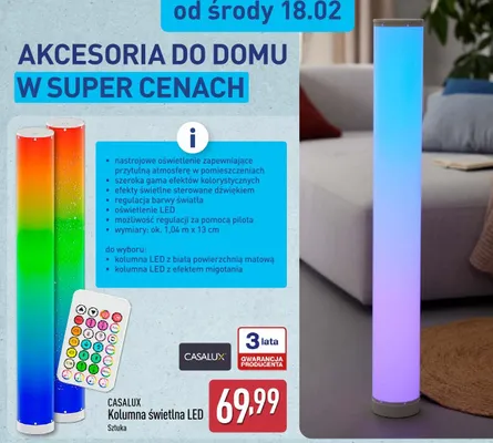 Kolumna świetlna LED promocja w Aldi
