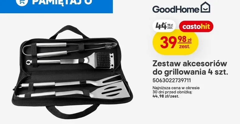 Zestaw akcesoriów do grillowania 4szt. promocja w Castorama