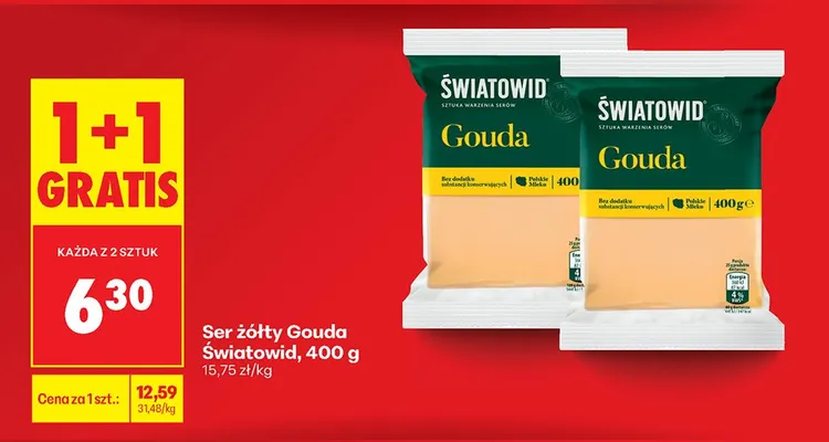 Ser żółty Gouda promocja w Biedronka