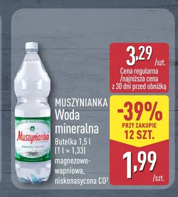 Woda mineralna niegazowana Muszynianka promocja w Aldi