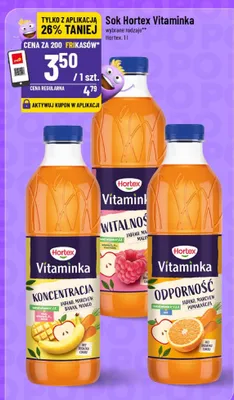 Sok Vitaminka wybrane rodzaje promocja w POLOmarket