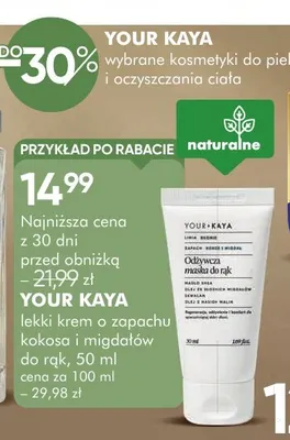Lekki krem o zapachu kokosa i migdałów do rąk Your Kaya promocja w Super-Pharm