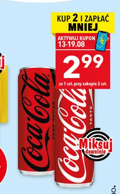 Napój gazowany Coca-Cola Zero cukru promocja w LEWIATAN