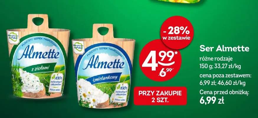 Ser Almette śmietankowy promocja w Żabka