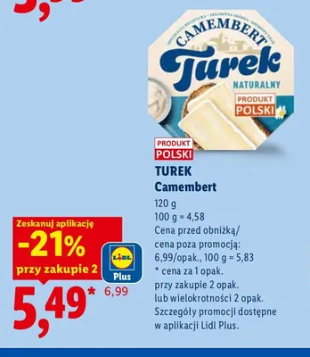 Ser camembert Turek promocja w Lidl