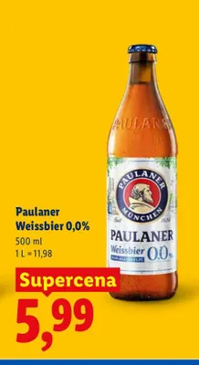 Piwo bezalkoholowe Paulaner Weissbier promocja w Lidl