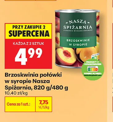 Brzoskwinia połówki w syropie Nasza Spiżarnia promocja w Biedronka