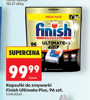 Kapsułki do zmywarki Finish Ultimate Plus promocja w Biedronka