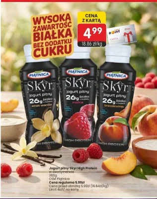 Jogurt pitny Skyr High Protein brzoskwinia Piątnica promocja w Market Point