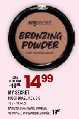Puder brązujący My Secret promocja w Drogerie Natura