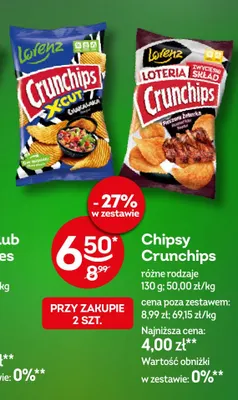 Chipsy Crunchips pieczone żeberka promocja w Żabka