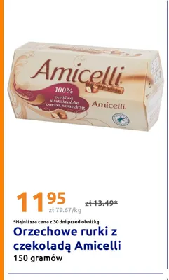 Orzechowe rurki z czekoladą Amicelli promocja w Action