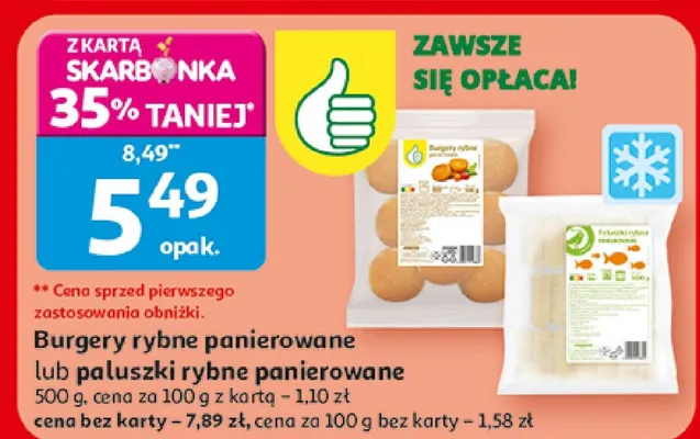 Burgery rybne panierowane Proste Historie promocja w Auchan