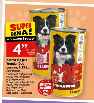 Karma dla psa Wonder Dog puszka z jagnięciną promocja w Twój Market