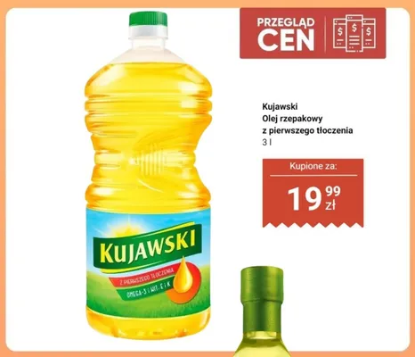 Olej rzepakowy Kujawski z pierwszego tłoczenia promocja w Dino